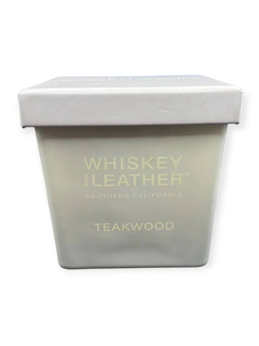 Whiskey and Leather Teakwood Hand Poured Scented Candle, 16 Oz